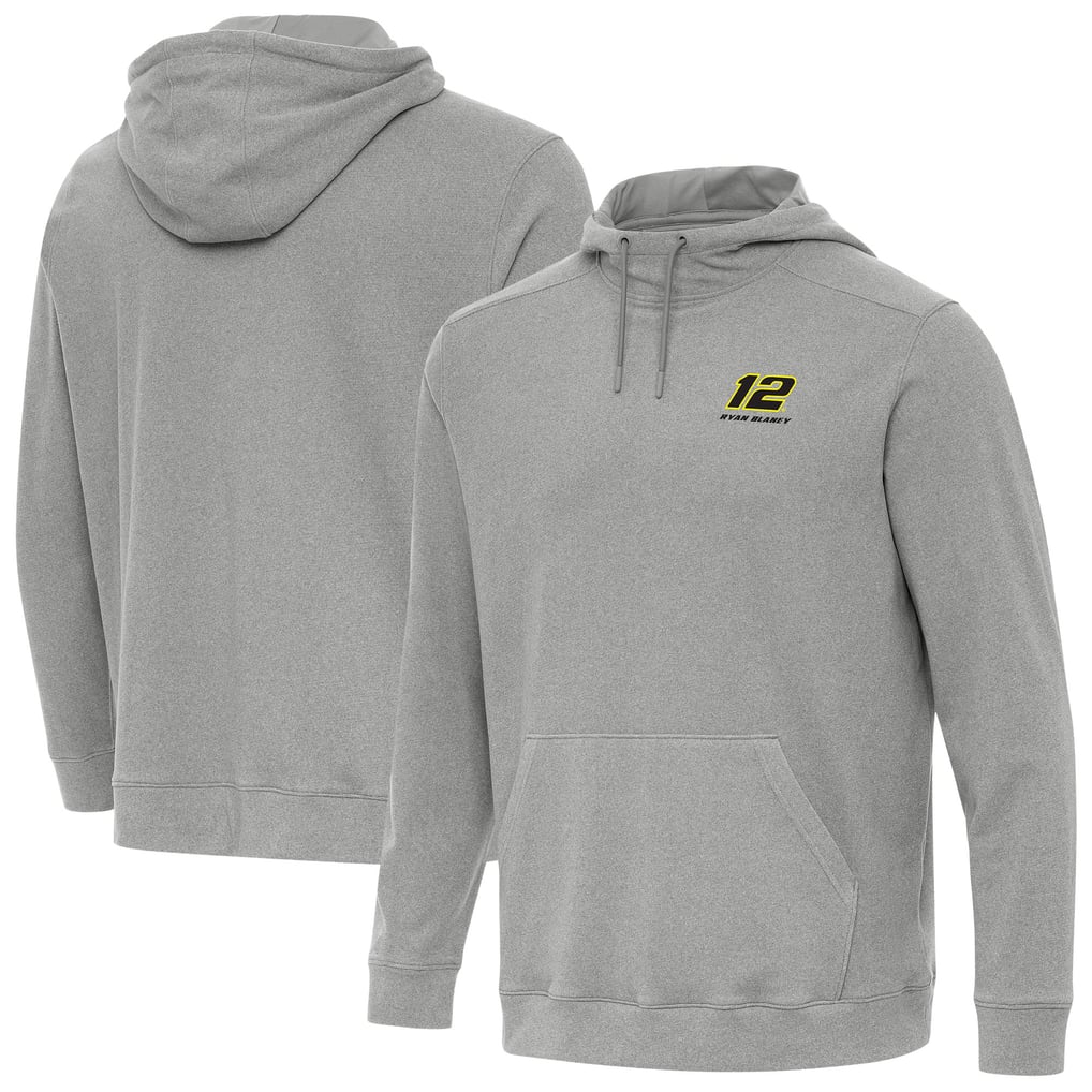  Ryan Blaney Antigua Cloud Pullover Hoodie - Heather Gray